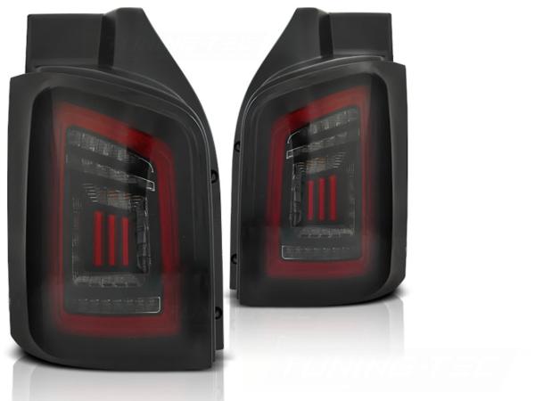 Voll LED Rückleuchten passend für VW T5 / T5 GP Bj. 03-15 Schwarz Smoke (Heckklappe)