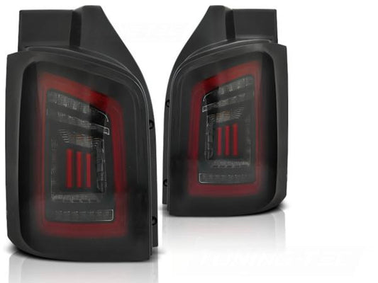 Voll LED Rückleuchten passend für VW T5 / T5 GP Bj. 03-15 Schwarz Smoke (Heckklappe)