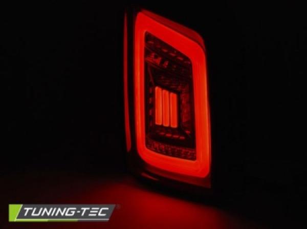 Voll LED Lightbar Rückleuchten passend für VW T5 / T5 GP 03-15 Schwarz Smoke Flügeltüren