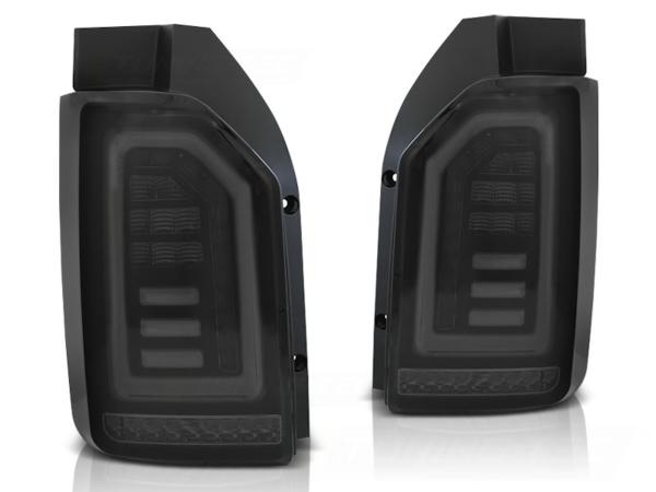 Voll LED Lightbar Rückleuchten passend für VW T6 Bj. 15-19 Schwarz Smoke (Heckklappe)