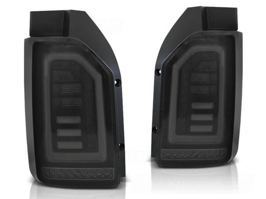 Voll LED Lightbar Rückleuchten passend für VW T6 Bj. 15-19 Schwarz Smoke (Heckklappe)