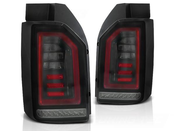 Voll LED Lightbar Rückleuchten passend für VW T6 Bj. 15-19 Schwarz Smoke (Heckklappe)r.l