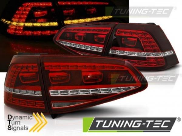 LED Rückleuchten passend für VW Golf 7 (VII) Limo 12-17 Rot/Chrom dynamischer Blinker