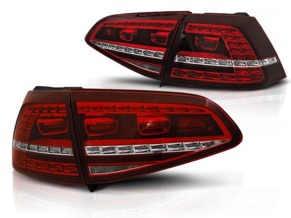 LED Rückleuchten passend für VW Golf 7 (VII) Limo 12-17 Rot/Chrom dynamischer Blinker
