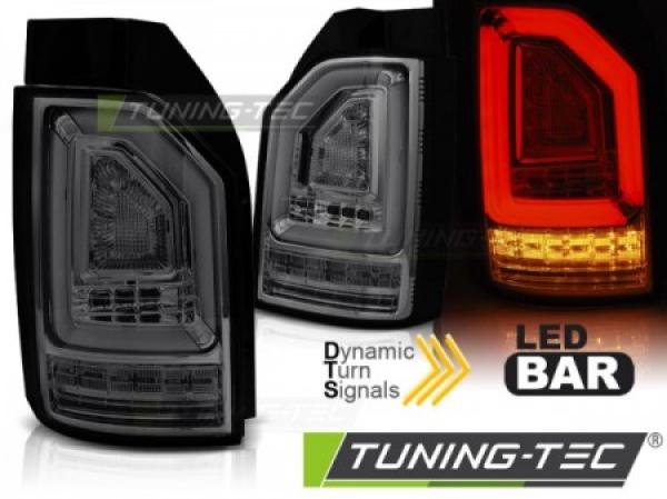 Voll LED Lightbar Rückleuchten passend für VW T6 Bj. 15-19 Smoke (Heckklappe / Halogen)