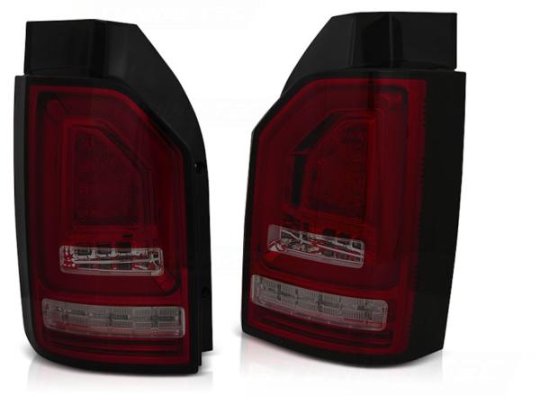 Voll LED Lightbar Rückleuchten passend für VW T6 Bj. 15-19 Rot/Smoke (Heckklappe / LED)