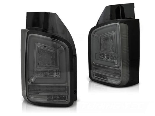 Voll LED Lightbar Rückleuchten passend für VW T6 Bj. 15-19 Smoke (Flügeltüren / Halogen)
