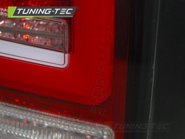Voll LED Lightbar Rückleuchten passend für VW T5 Bj. 03-09 Rot/Chrom dynamischer Blinker