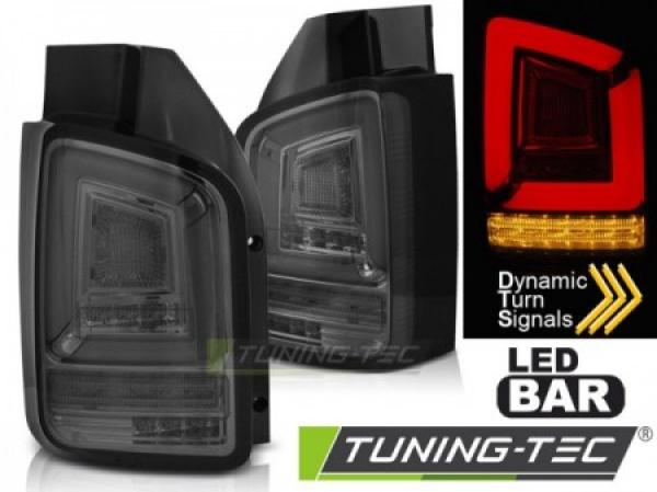 Voll LED Lightbar Rückleuchten passend für VW T5 Bj. 03-09 Smoke dynamischer Blinker