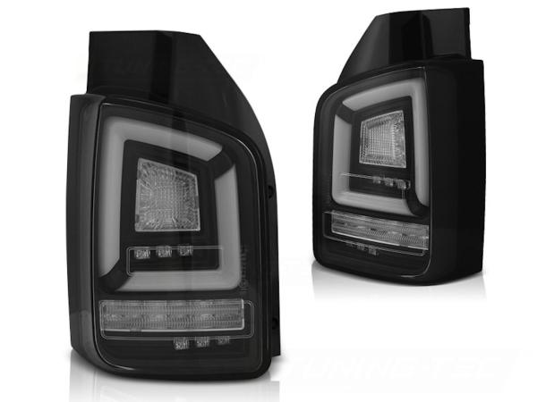 Voll LED Lightbar Rückleuchten passend für VW T5 Bj. 03-09 Schwarz dynamischer Blinker