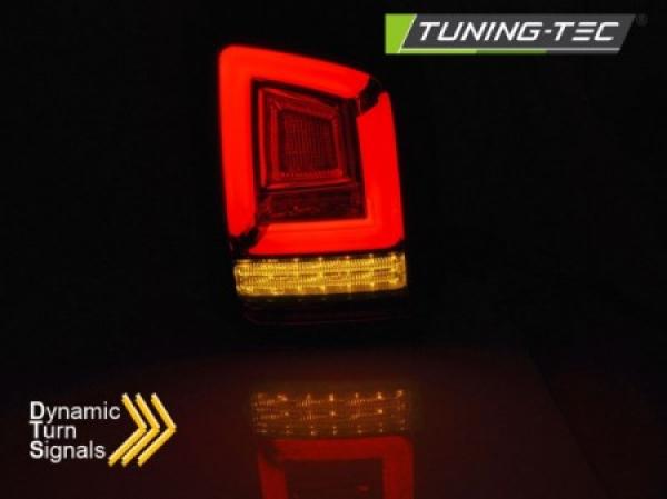 Voll LED Lightbar Rückleuchten passend für VW T5 GP Facelift  09-15 Schwarz (Flügeltüren)