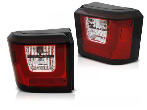 LED Lightbar Rückleuchten passend für VW T4 Bus Bj. 90-03 Rot/Chrom