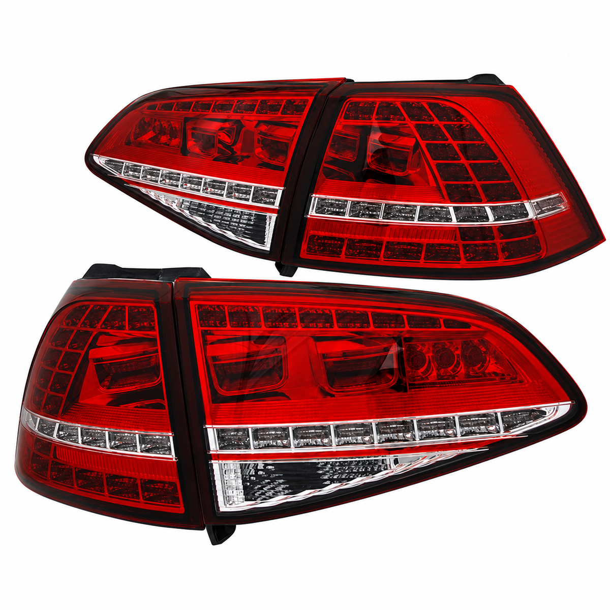 LED Rückleuchten passend für VW Golf 7 2013–2017 Rot/Weiß dynamisch