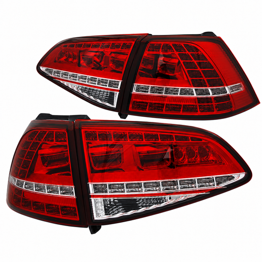 LED Rückleuchten passend für VW Golf 7 2013–2017 Rot/Weiß dynamisch