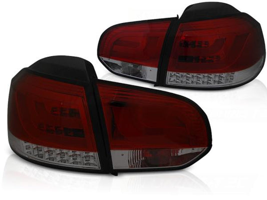 LED Lightbar Rückleuchten passend für VW Golf 6 (VI) Bj. 08-12 Rot/Smoke