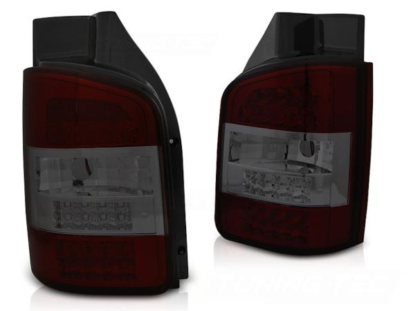 LED Rückleuchten passend für VW T5 GP Facelift Bj. 09-15 Rot/Smoke (Flügeltüren)