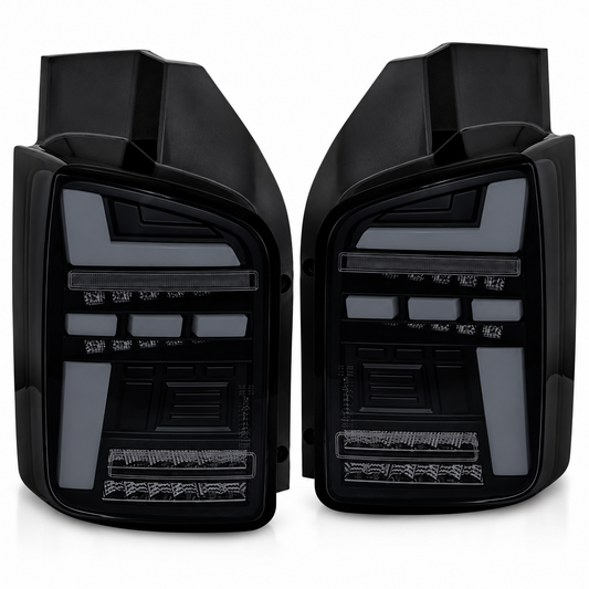 LED Rückleuchten passend für VW T5 04.03-09 FULL INDICATOR Schwarz/Smoke dynamisch