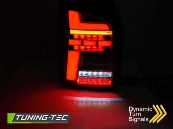 Voll LED Lightbar Rückleuchten passend für VW T5 GP Facelift 09- Rot/Smoke (Flügeltüren)