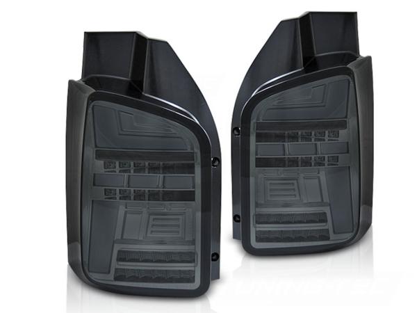 Voll LED Lightbar Rückleuchten passend für VW T5 GP Facelift  09-15 Smoke (Flügeltüren)