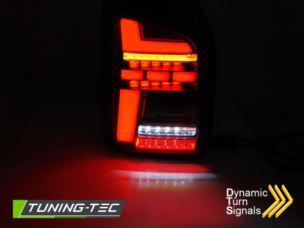 Voll LED Lightbar Rückleuchten passend für VW T615-19 Schwarz Smoke (Flügeltüren / Halogen)