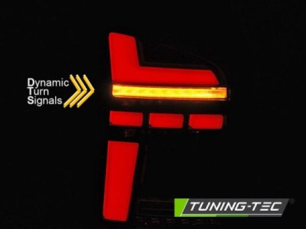 Voll LED Lightbar Rückleuchten passend für VW T6 15- Schwarz Smoke (Heckklappe /Halogen)