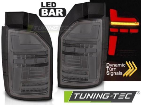 Voll LED Lightbar Rückleuchten passend für VW T6 Bj. 15-19 Smoke (Heckklappe / Halogen)