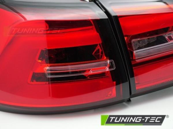 Voll LED Lightbar Rückleuchten passend für VW Golf 7 (VII) Variant 17-20 Rot/Chrom