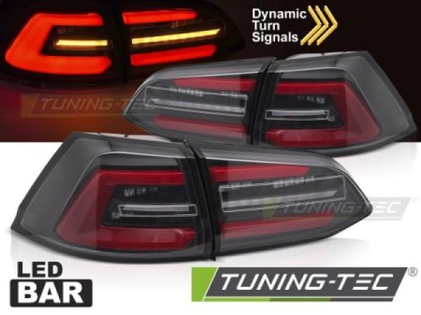 Voll LED Lightbar Rückleuchten passend für VW Golf 7 Variant 13-17 Schwarz rote Lightbar