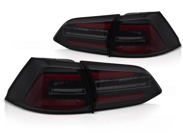 Voll LED Lightbar Rückleuchten passend für VW Golf 7 Variant 17-20 Schwarz Smoke
