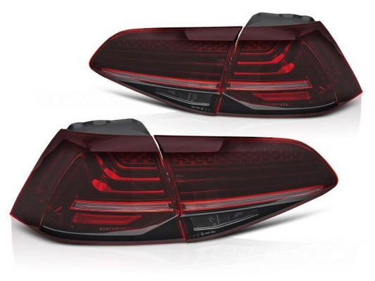 LaserLINE VOLL LED Rückleuchten Set passend für VW Golf 7 (VII) 13-19 kirschrot mit dyamischen Blinker