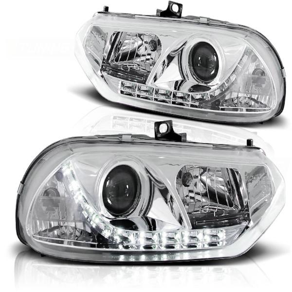 LED Tagfahrlicht - Design Scheinwerfer passend für Alfa Romeo 156 97-03 Chrom