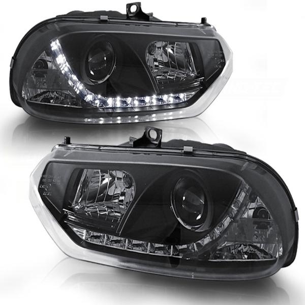 LED Tagfahrlicht - Design Scheinwerfer passend für Alfa Romeo 156 97-03 Schwarz