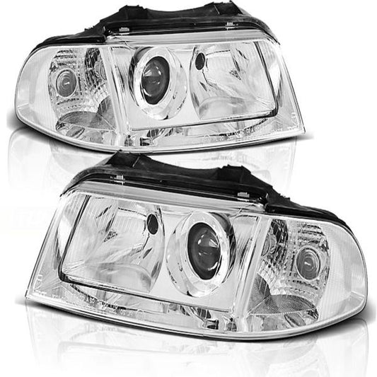 Scheinwerfer Klarglas passend für Audi A4 B5 Facelift Bj. 99-00 Chrom