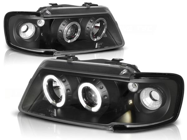 Angel Eyes Scheinwerfer passend für Audi A3 (8L) 96-00 schwarz