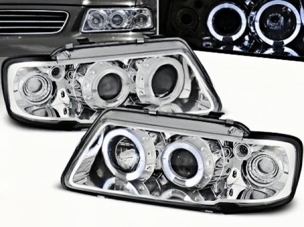 Angel Eyes Scheinwerfer passend für Audi A3 (8L) 96-00 chrom