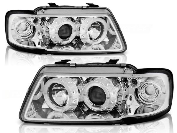 Angel Eyes Scheinwerfer passend für Audi A3 (8L) 96-00 chrom