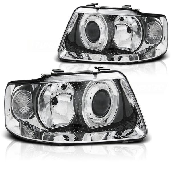 Design Scheinwerfer passend für Audi A3 8L Facelift 00-03 chrom