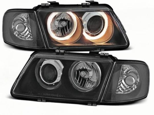 Design  Angel Eyes Scheinwerfer passend für Audi A3 (8L) 96-00 schwarz