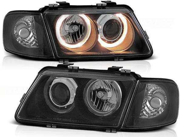 Design  Angel Eyes Scheinwerfer passend für Audi A3 (8L) 96-00 schwarz