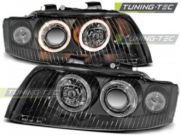 Scheinwerfer Angel Eyes passend für Audi A4 B6 8E Bj. 00-04 Schwarz