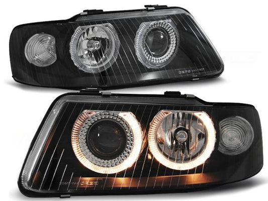 Design Angel Eyes Scheinwerfer passend für Audi A3 (8L) 00-03 schwarz