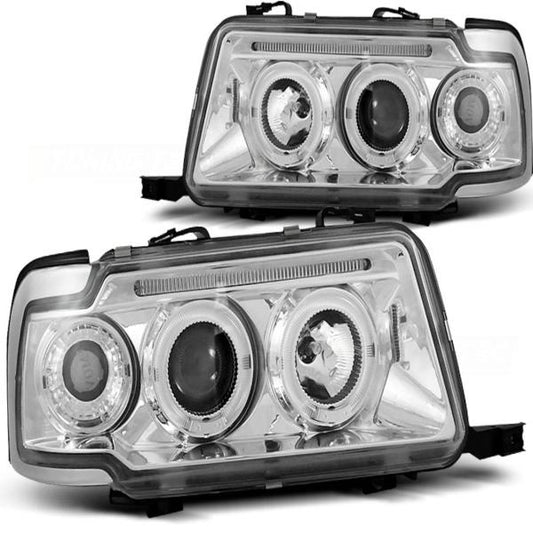 Scheinwerfer Angel Eyes passend für Audi 80 B4 Bj. 91-96 Chrom