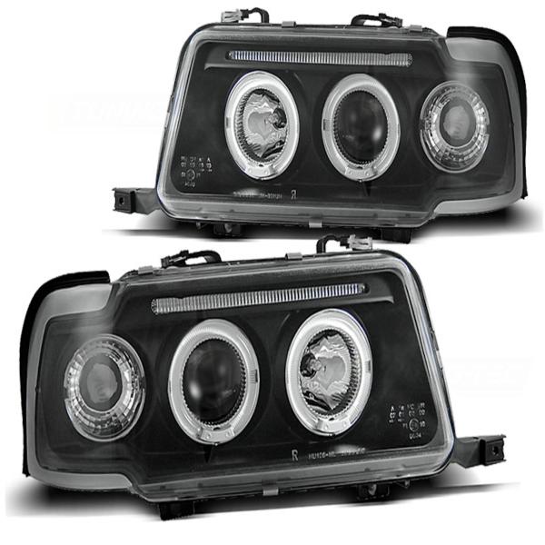 Scheinwerfer Angel Eyes passend für Audi 80 B4 Bj. 91-96 Schwarz