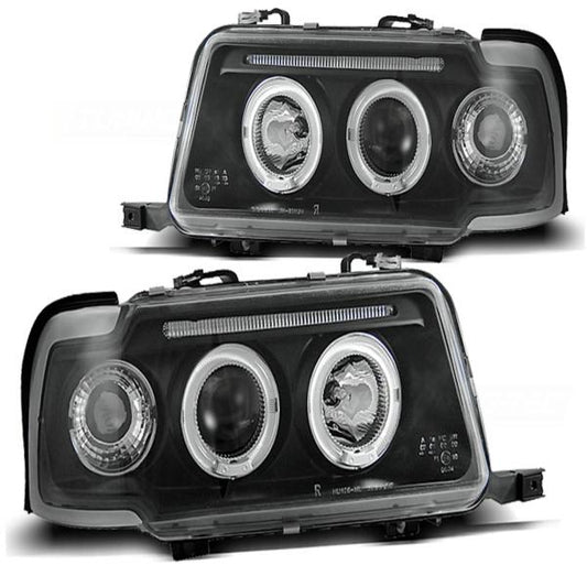 Scheinwerfer Angel Eyes passend für Audi 80 B4 Bj. 91-96 Schwarz