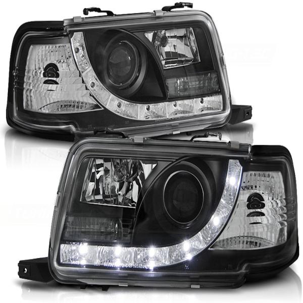 LED Tagfahrlicht Design Scheinwerfer passend für Audi 80 B4 91-96 schwarz
