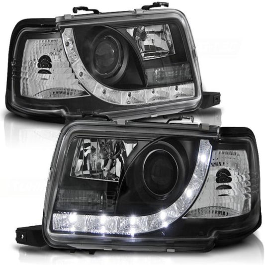 LED Tagfahrlicht Design Scheinwerfer passend für Audi 80 B4 91-96 schwarz
