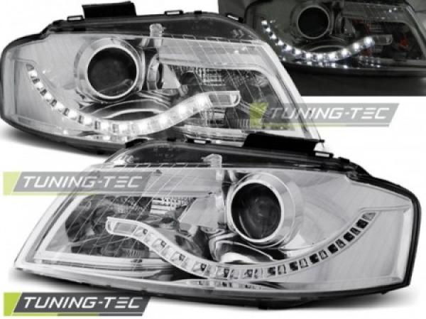 Scheinwerfer LED Tagfahrlicht Optik passend für Audi A3 8P 8PA Bj. 04-08 Chrom