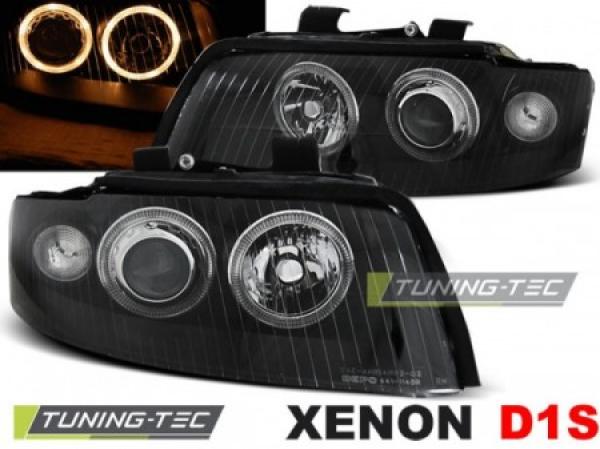 Xenon Scheinwerfer Angel Eyes passend für Audi A4 B6 8E Bj. 00-04 Schwarz