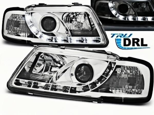 LED Tagfahrlicht Scheinwerfer passend für Audi A3 8L 96-00 chrom