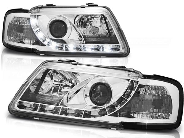 LED Tagfahrlicht Scheinwerfer passend für Audi A3 8L 96-00 chrom